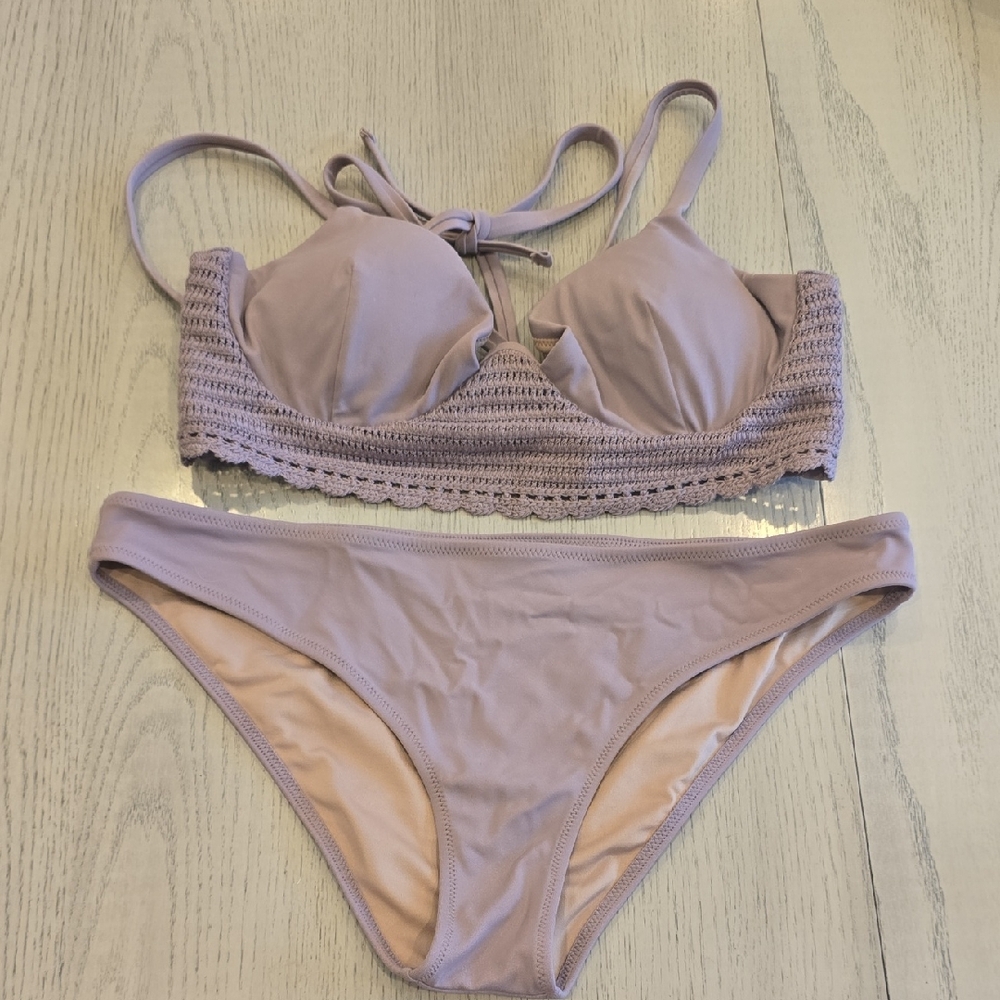 Shade & Shore Lavender Crochet Bikini